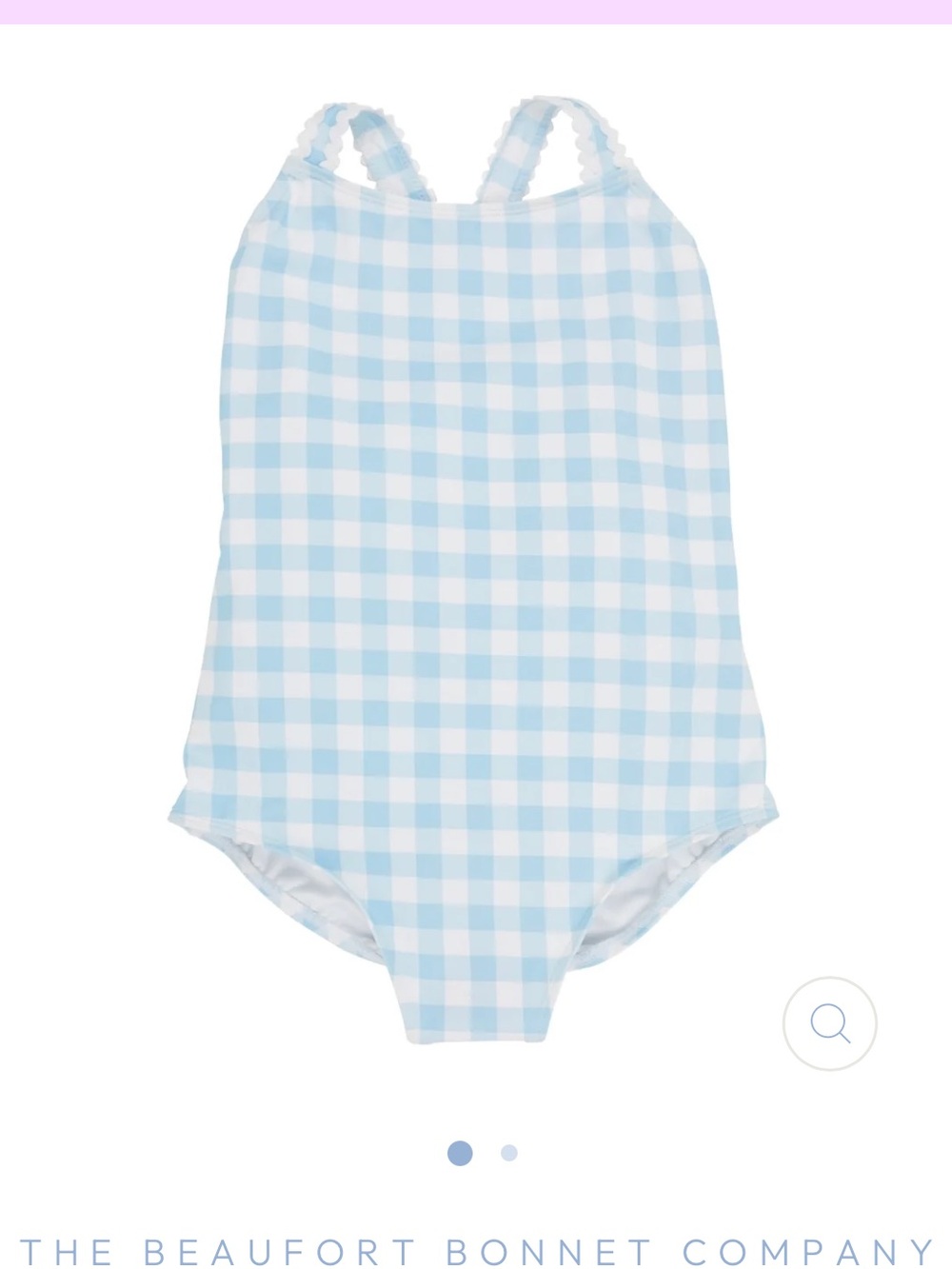 TBBC Beaufort Bonnet Taylor Bay Gingham 3T Swim Bathing Suit Blue White Bows